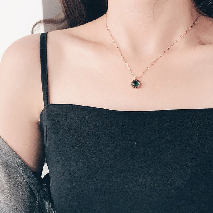 Collana con quadrante smeraldo | Oro
