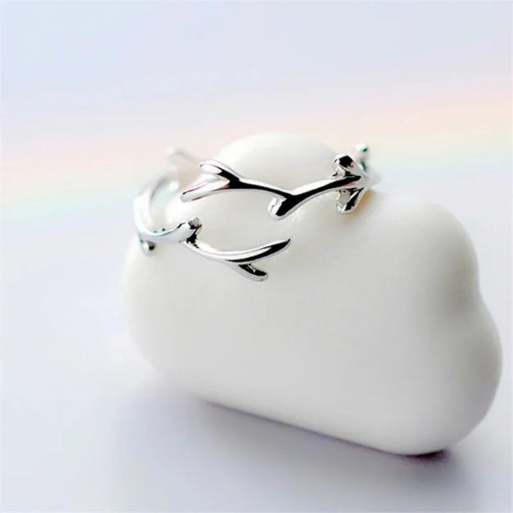 Anello color argento a Forma di Ramo