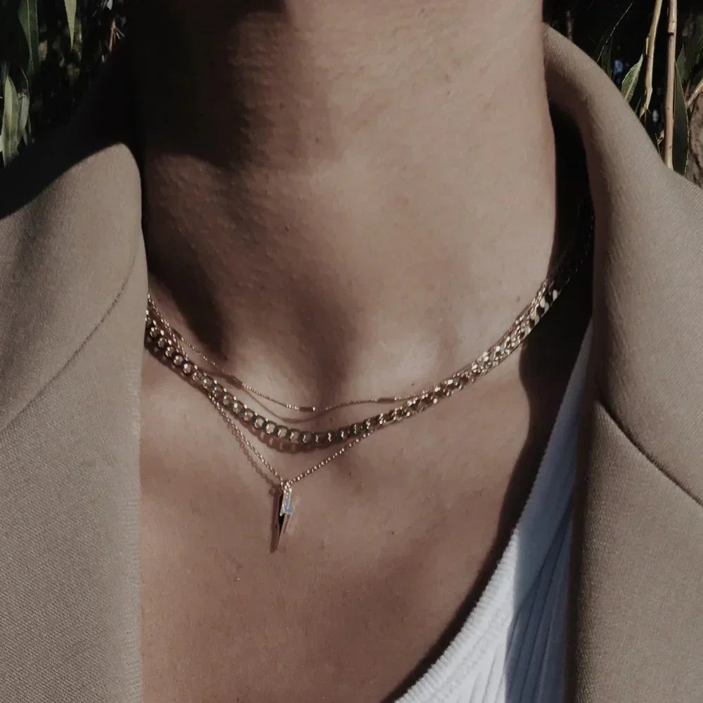 Collana a Catena Piatta Link Curb | Oro