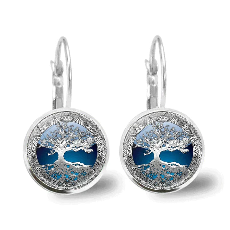 Orecchini color argento Albero della Vita