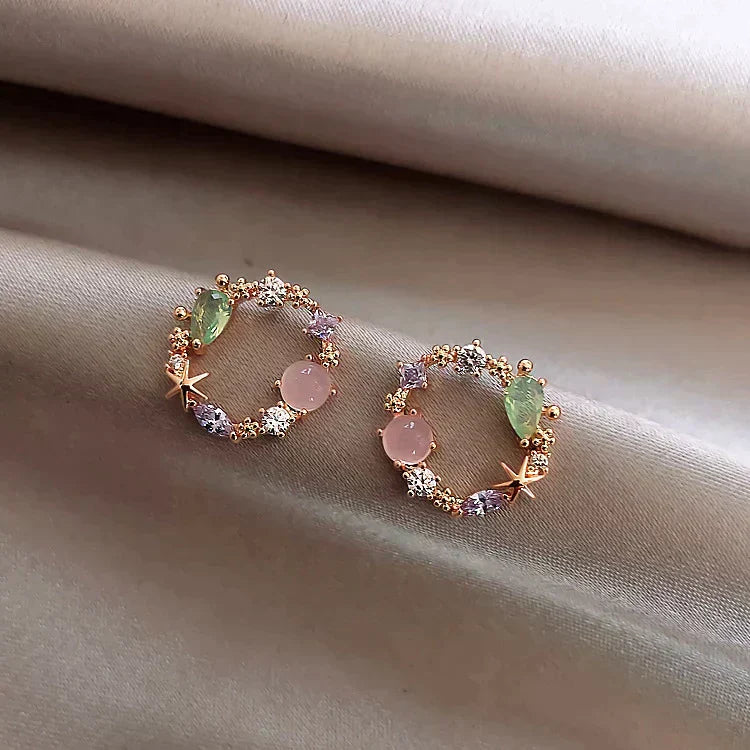 Orecchini Floreali color oro Rosa