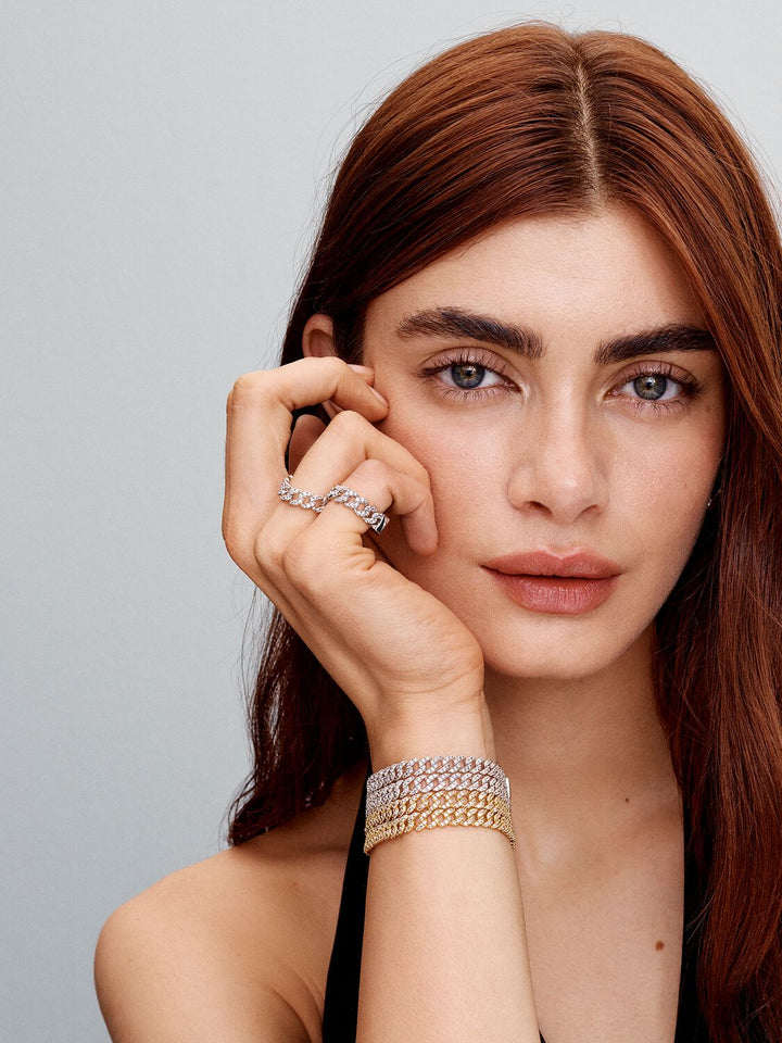 Bracciale Cubano Pave | Oro