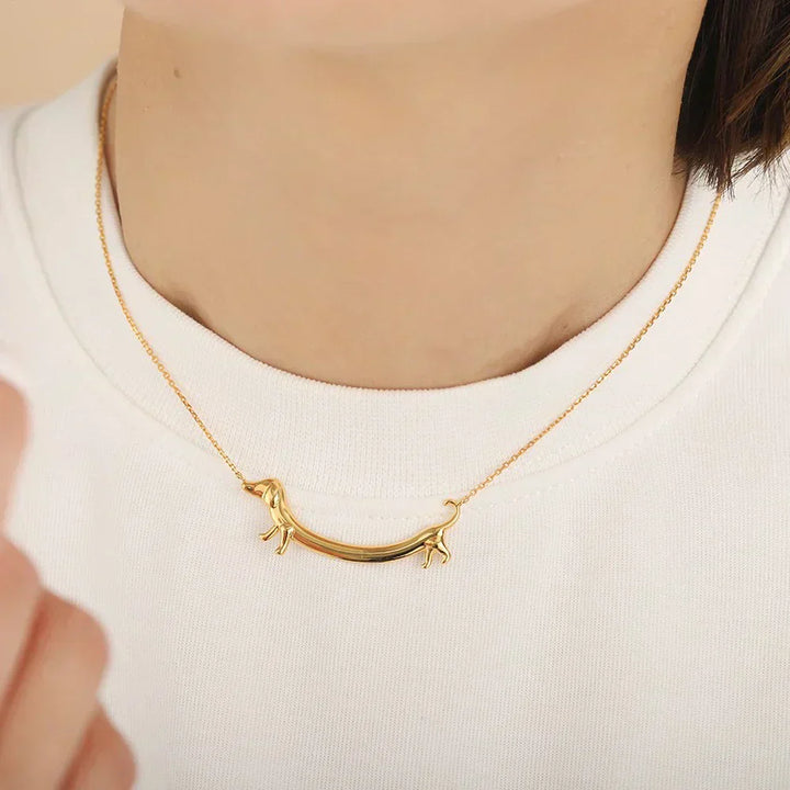 Collana con Dachshund Color Oro