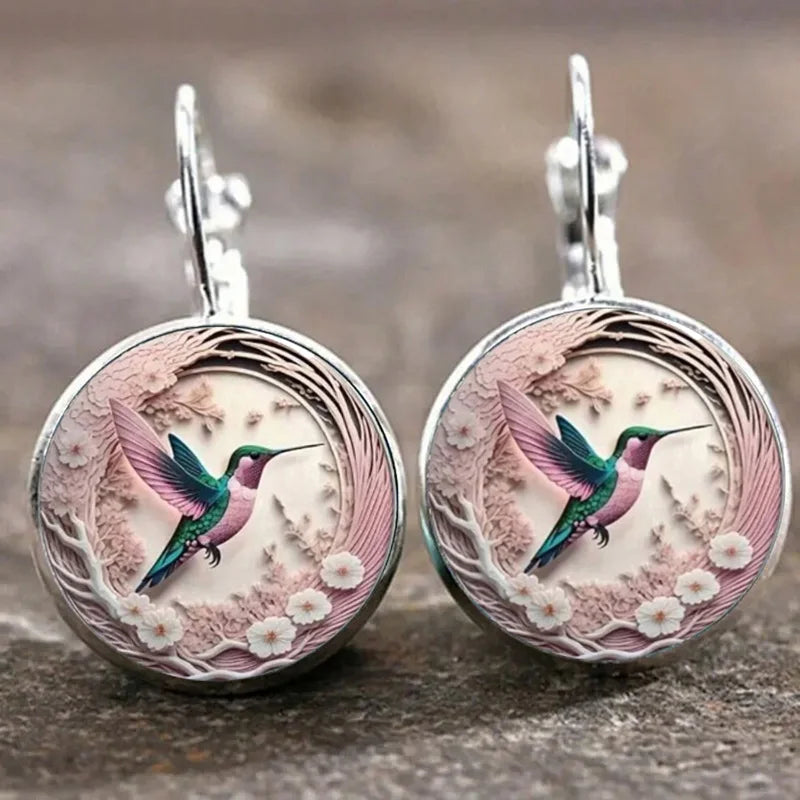 Collana Con Pendente Di Cristallo A Forma Di Colibrì Con Cupola