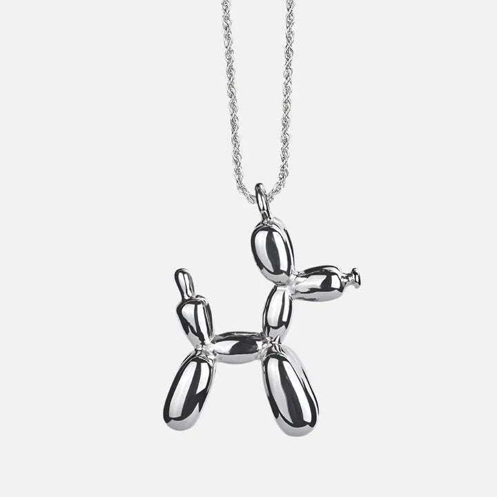 Collana con pendente a forma di cane palloncino in tonalità oro