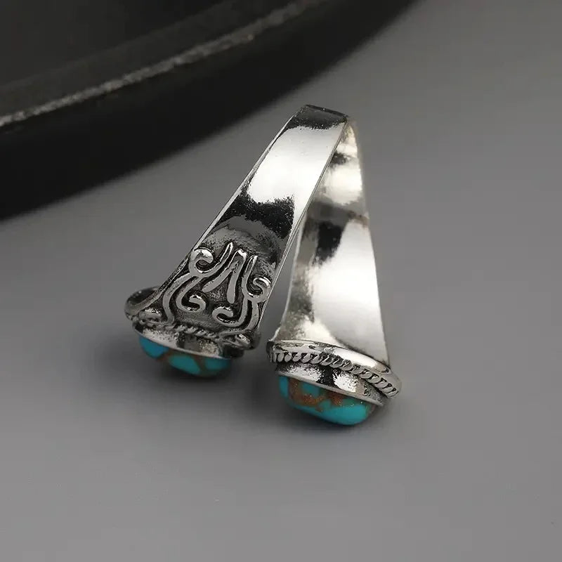 Anello a fascia elegante vintage in turchese