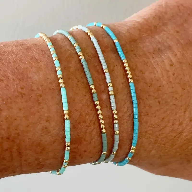 Set di Braccialetti Bead Turchesi Chic Bohemien