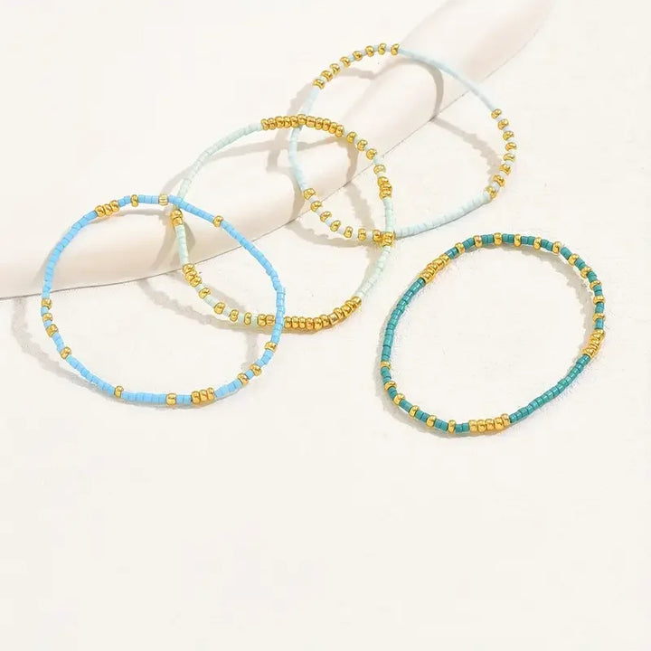 Set di Braccialetti Bead Turchesi Chic Bohemien