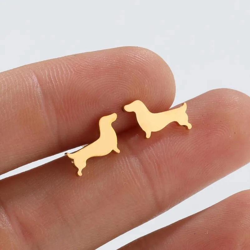 Orecchini a Perno Dachshund
