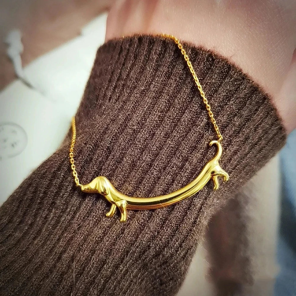 Collana con Dachshund Color Oro