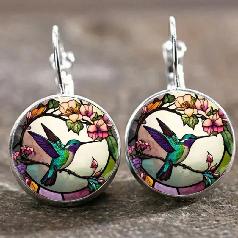 Collana con Ciondolo in Vetro a Cupola Colibrì