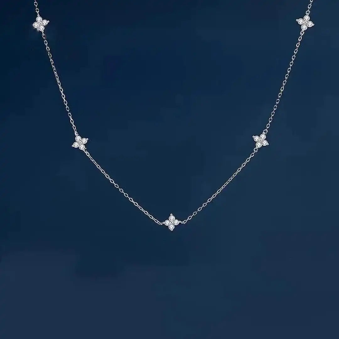 Collana in Zirconia Incastonata a Fiore