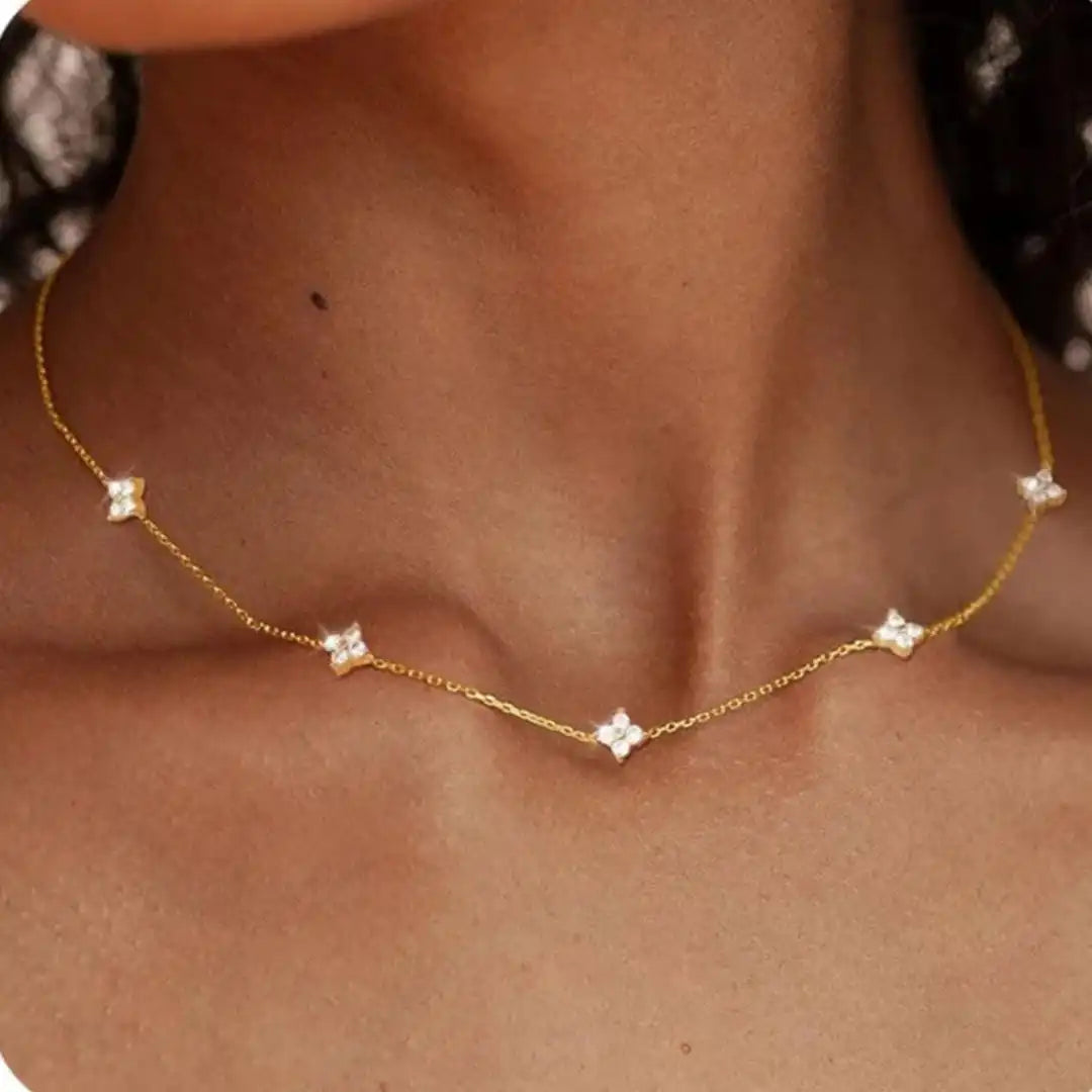 Collana in Zirconia Incastonata a Fiore