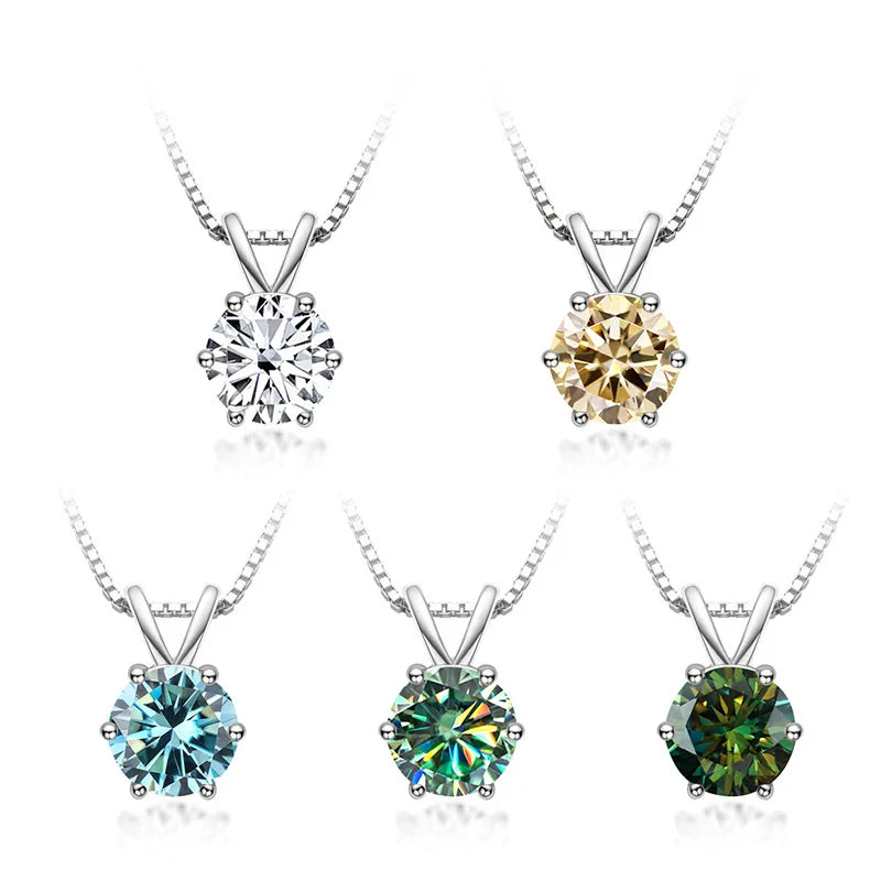 Collana solitaria elegante con moissanite