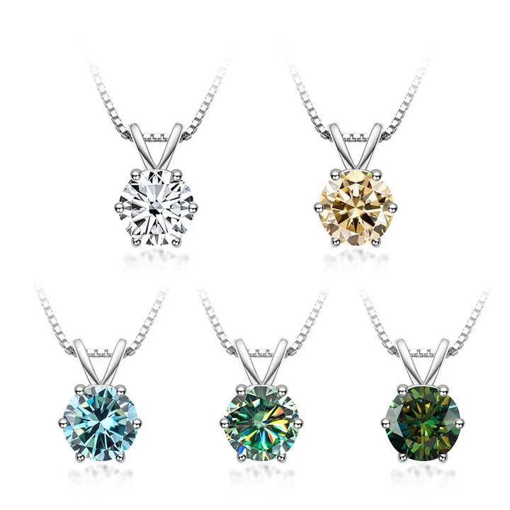 Collana solitaria elegante con moissanite