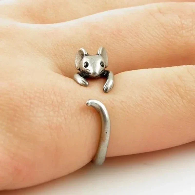 Anello Avvolgente Topino Adorabile – Gioielli Vintage Regolabili