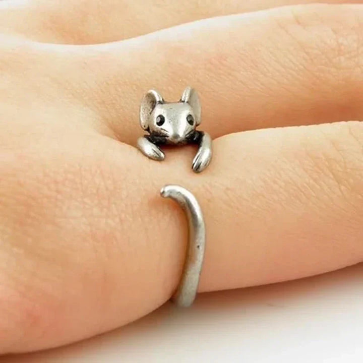 Anello Avvolgente Topino Adorabile – Gioielli Vintage Regolabili