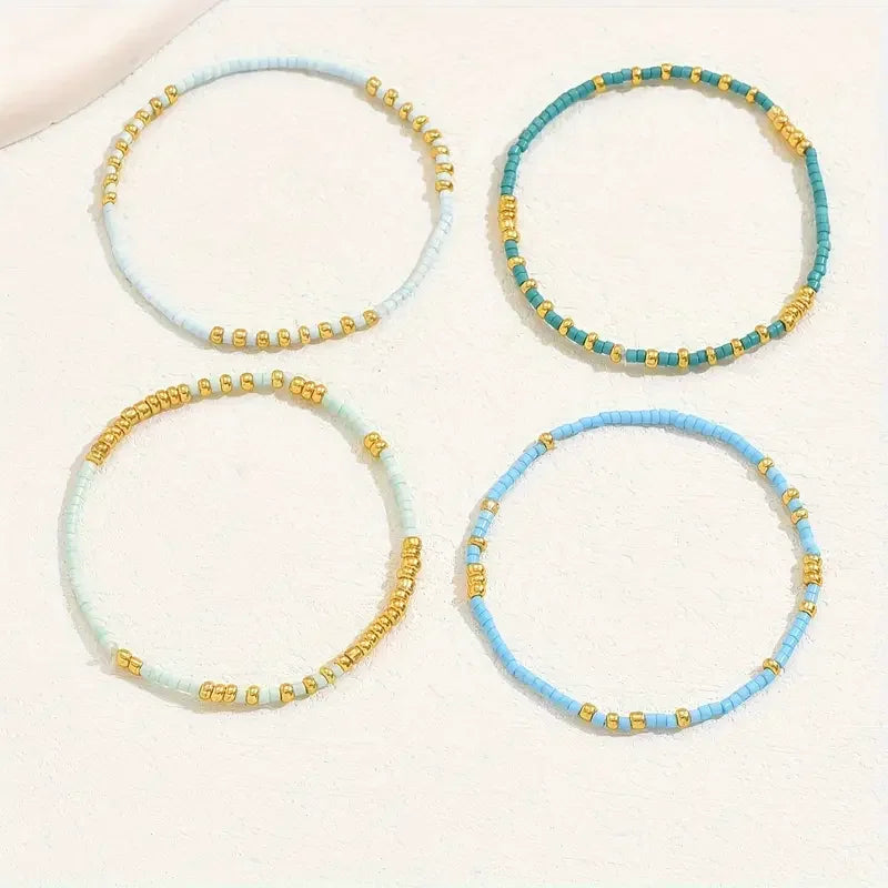 Set di Braccialetti Bead Turchesi Chic Bohemien