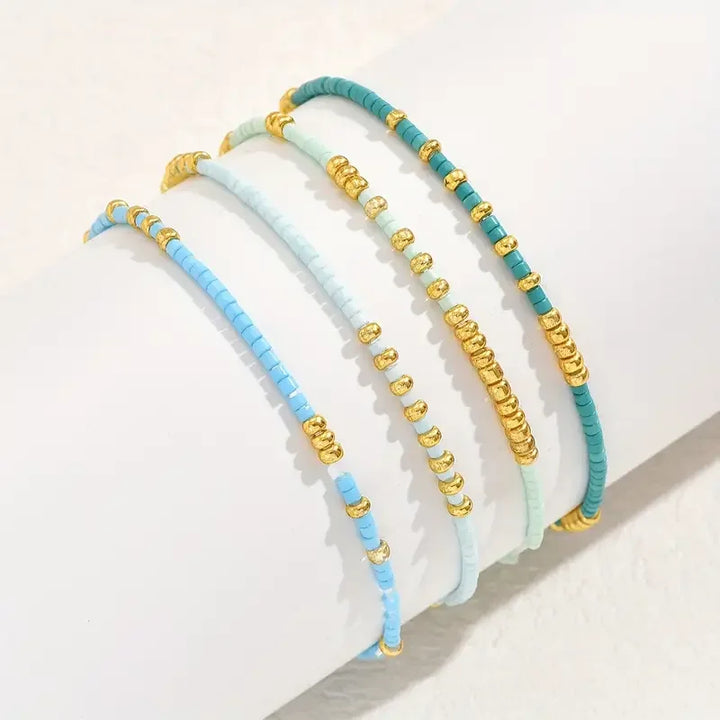 Set di Braccialetti Bead Turchesi Chic Bohemien