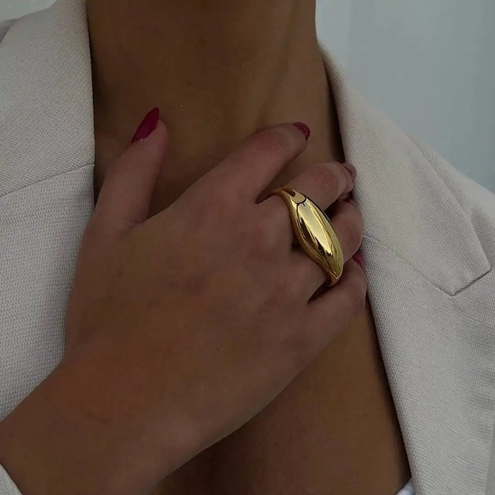 Anello Doppio color oro Senza Tempo