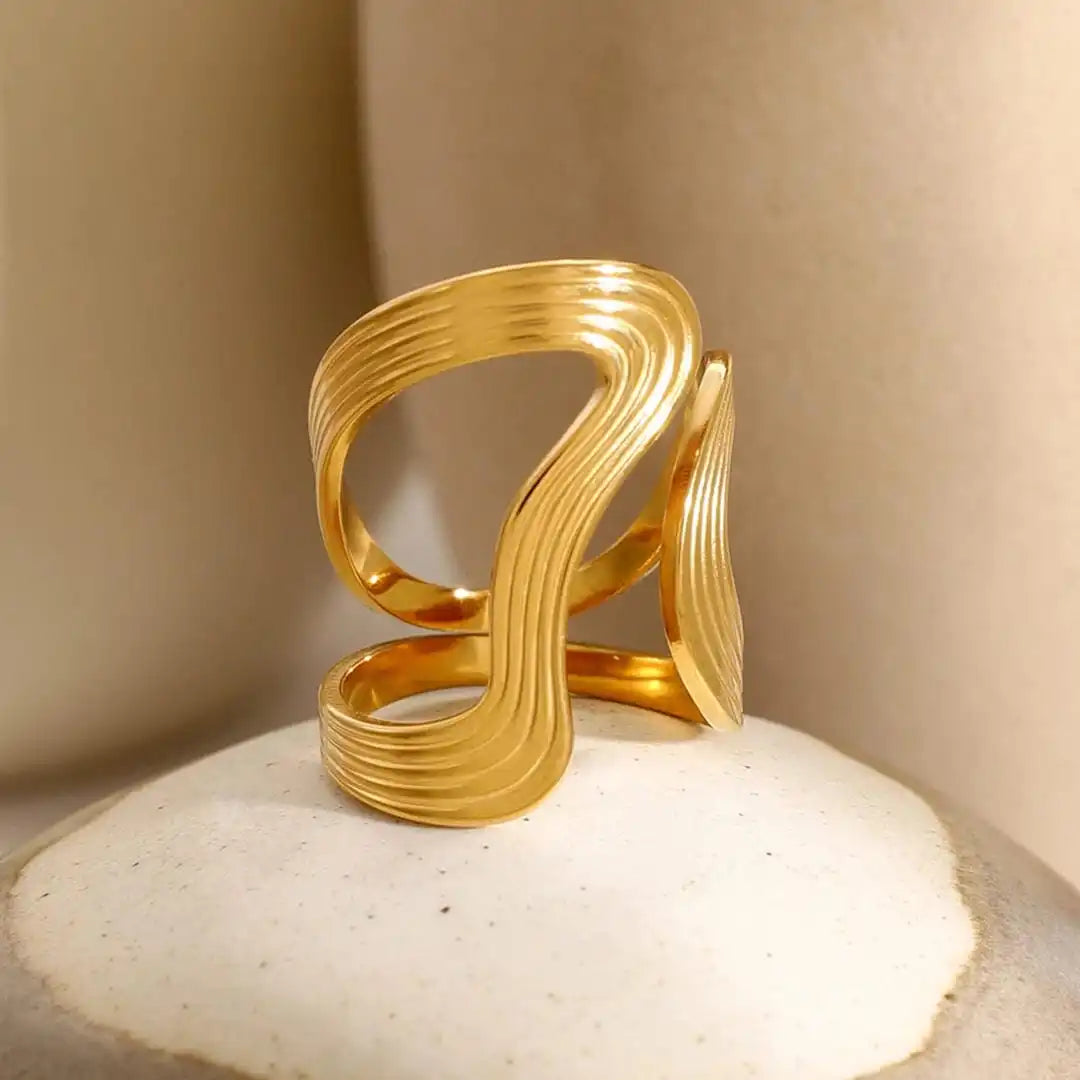 Anello color oro con Perline Squisite