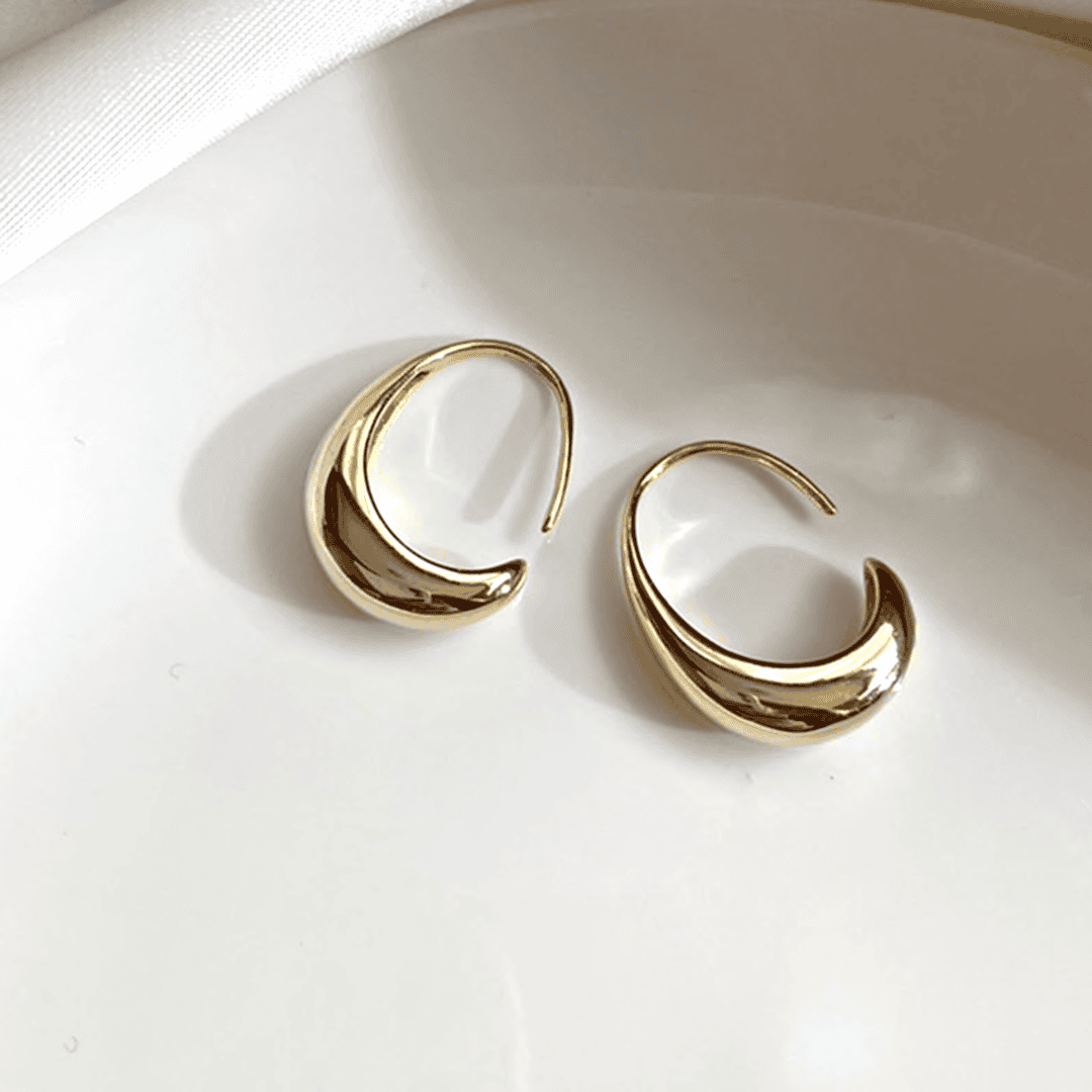 Orecchini a Cerchio Ovali color oro e color argento
