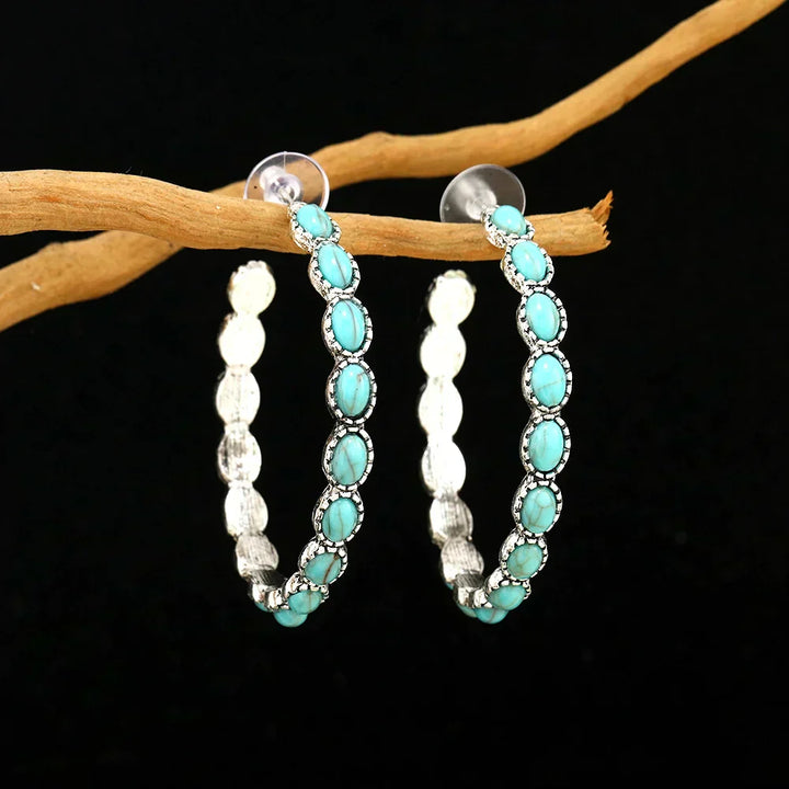 Orecchini Circolari Turchesi Vintage Bohemien
