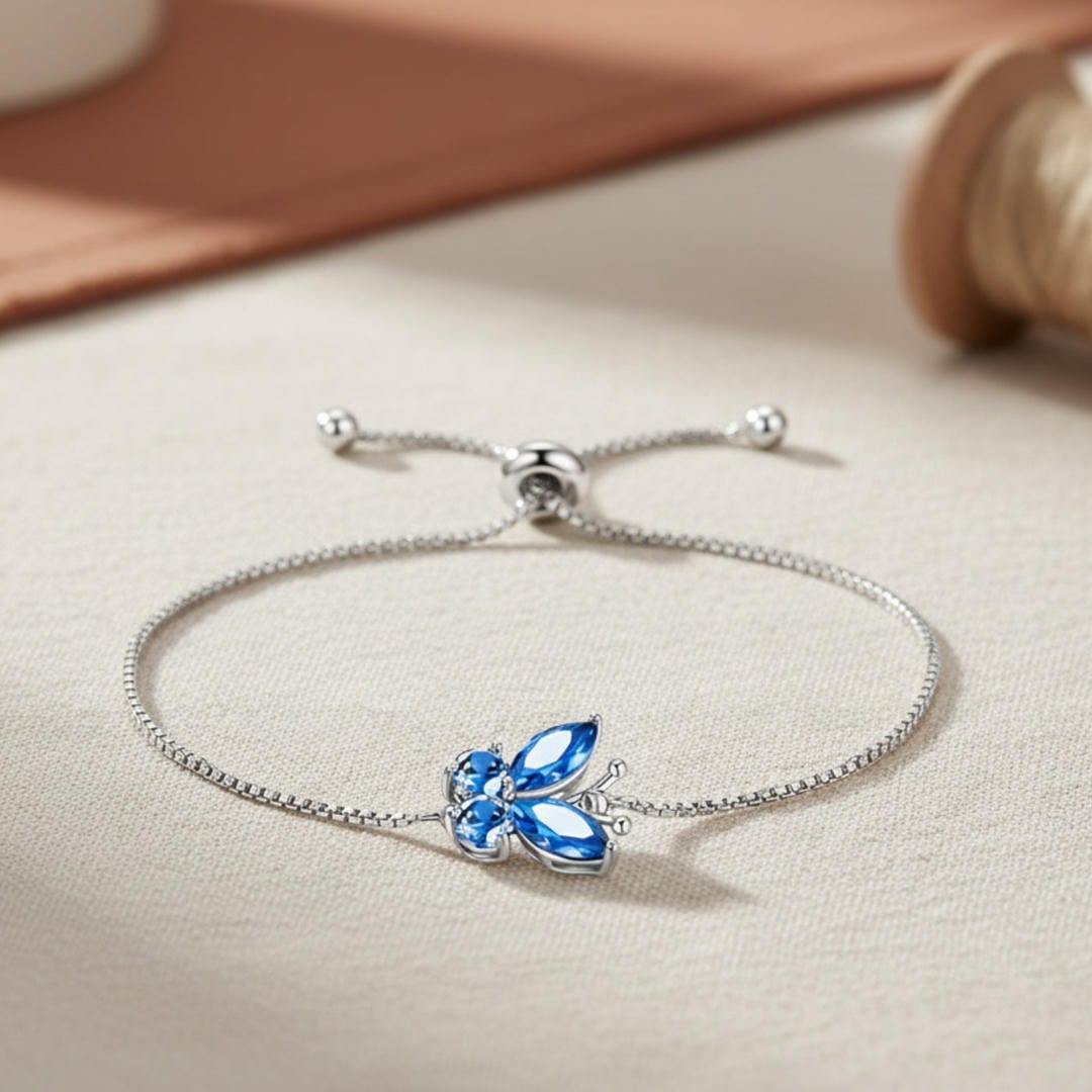 Bracciale Farfalla Pietra Blu