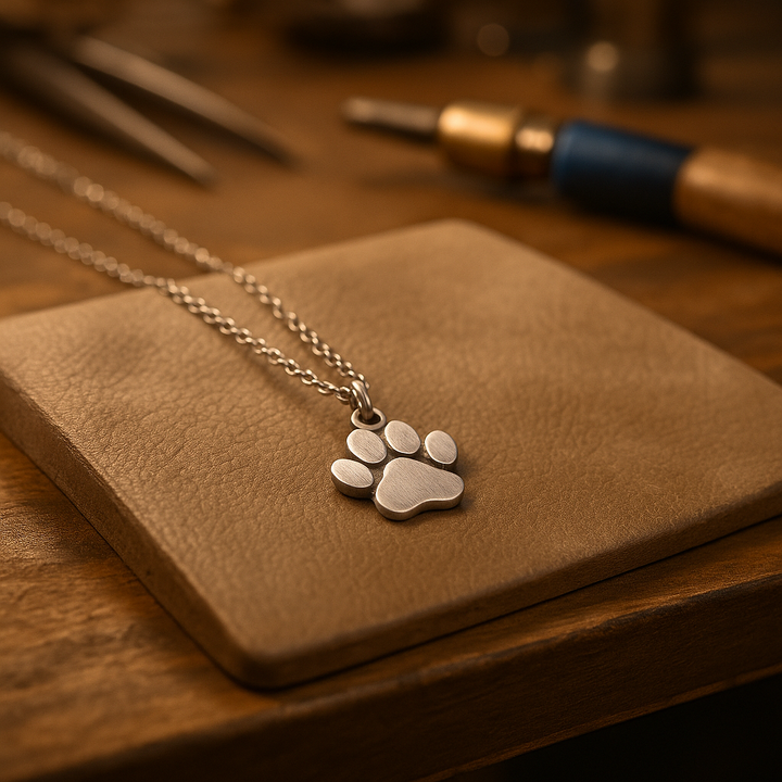 Collana Elegante con Zampa color argento – Acciaio Inossidabile