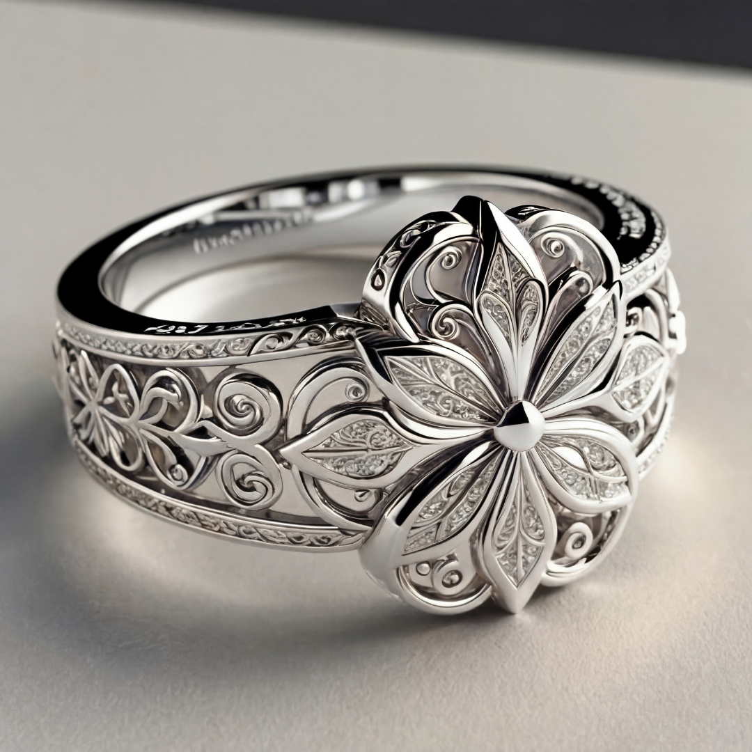 Anello color oro Esotico con Zirconia a Fiore
