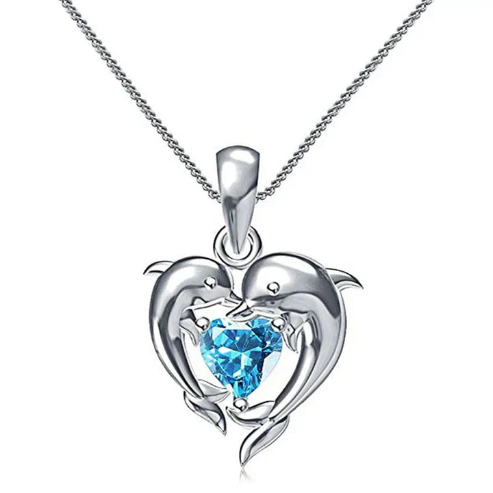 Collana a Cuore Blu Dolphin Love
