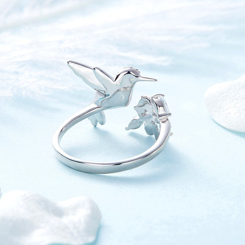 Anello Regolabile Hummingbird Sparkle con Zirconia in Strass
