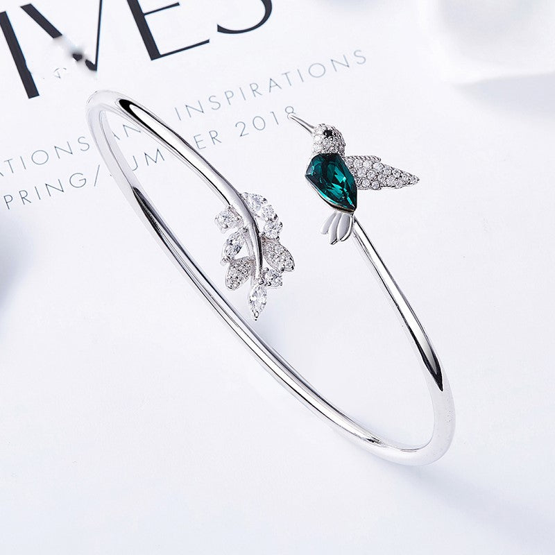 Anello Regolabile Colibrì con Zirconia di Strass
