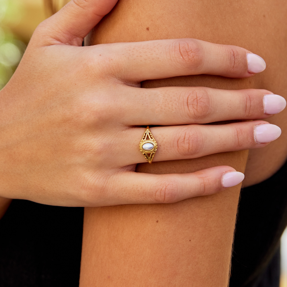 Royal - Anello Vintage con Perla