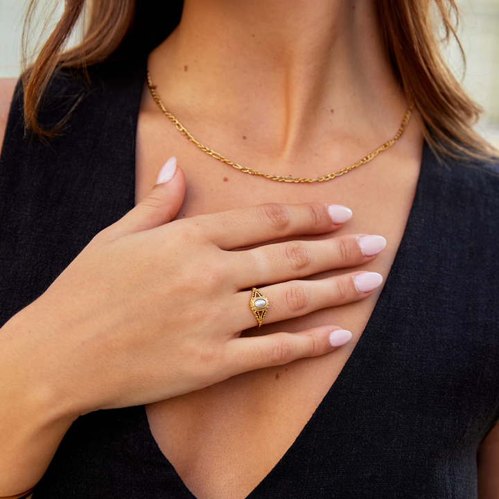 Royal - Anello Vintage con Perla