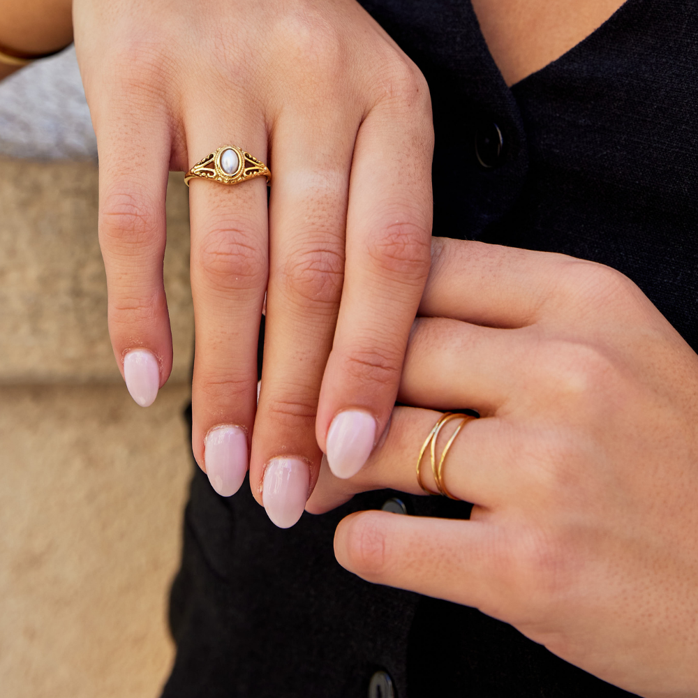 Royal - Anello Vintage con Perla