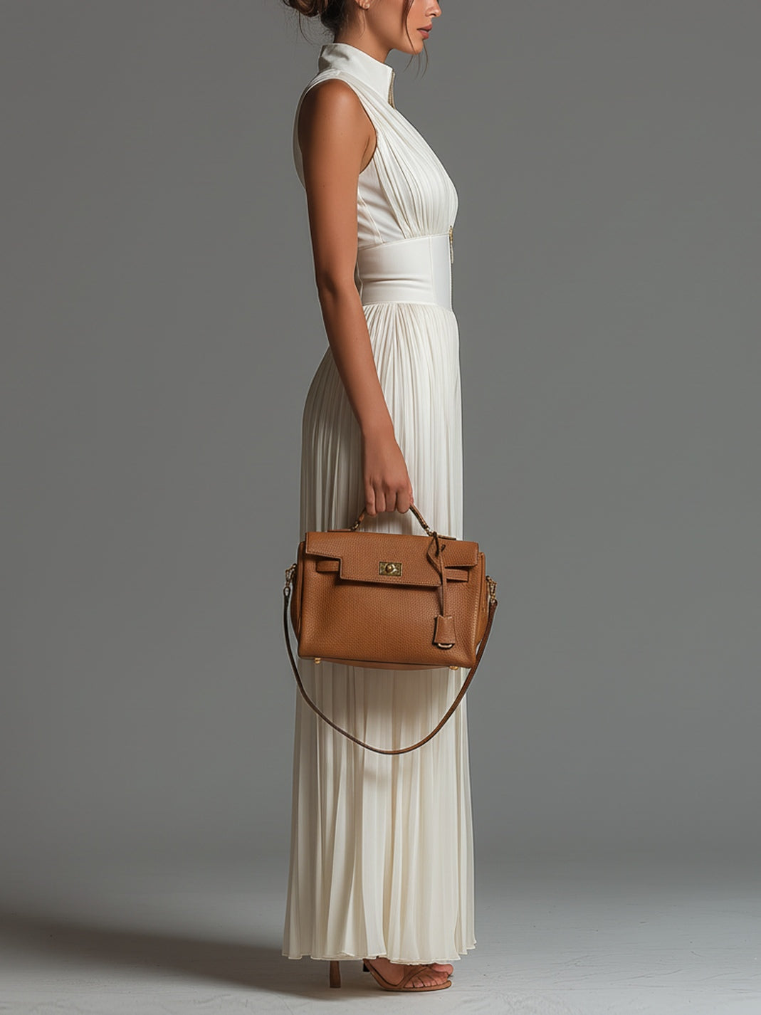 ESSENZIALE – Tuta in Chiffon Pieghettato Bianca per Donne