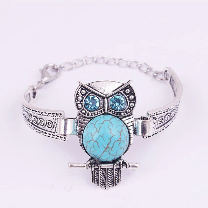 Bracciale Vintage con Charm Gufo Turchese