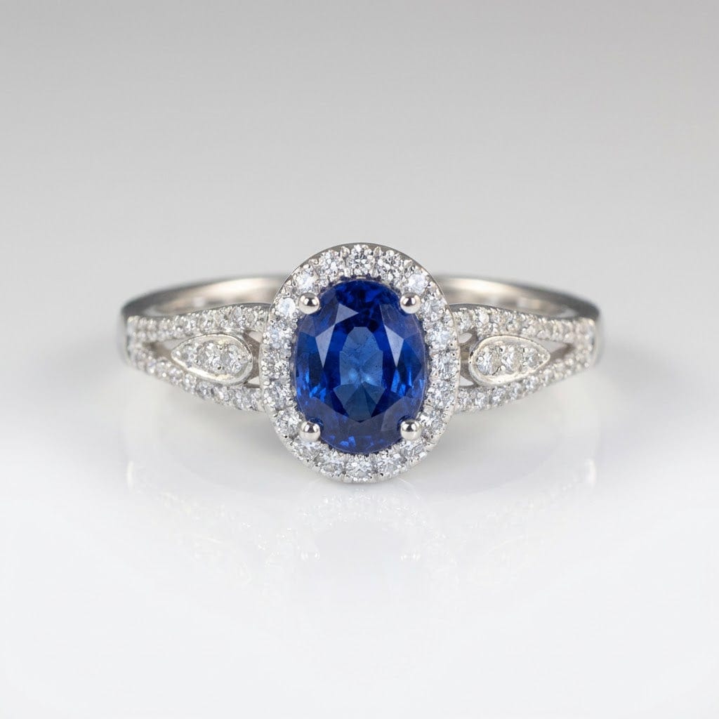 ANELLO VINTAGE HALO IN Pietra Blu
