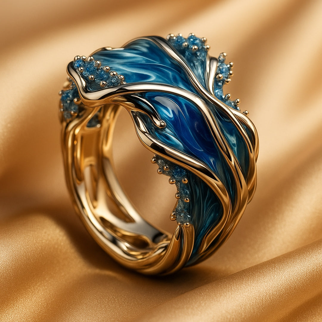 Anello Vintage Dorato Ondulato