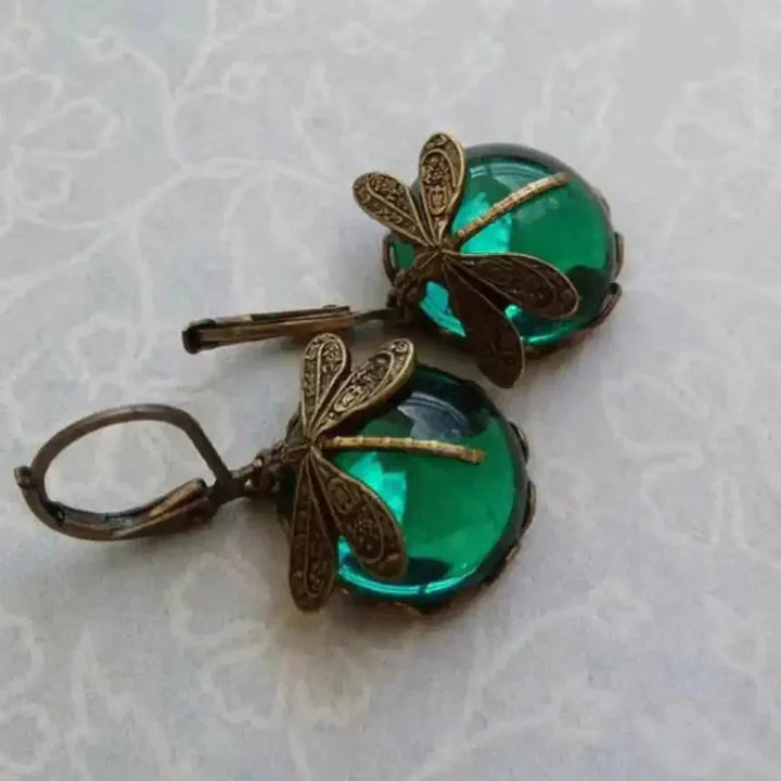 Orecchini a Forma di Libellula color oro Antico