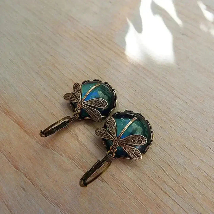 Orecchini a Forma di Libellula color oro Antico