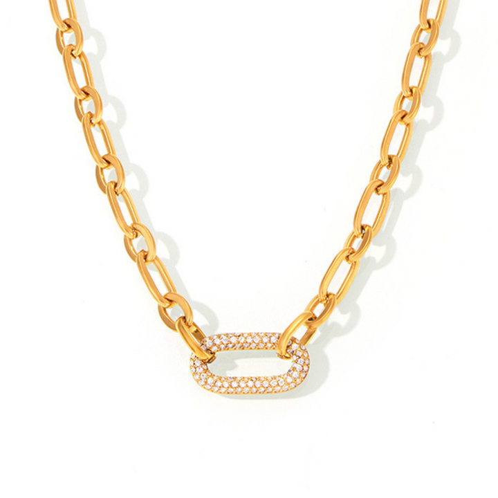Set di Gioielli con Catena Chunky Paved | Oro