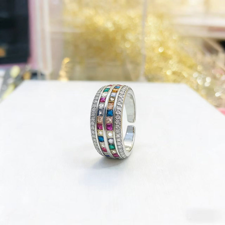 Anello Elegante in Pietra Arcobaleno