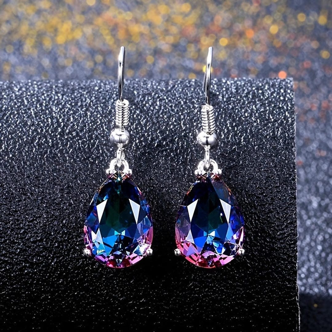 Orecchini Eleganza Arcobaleno Pietra Blu