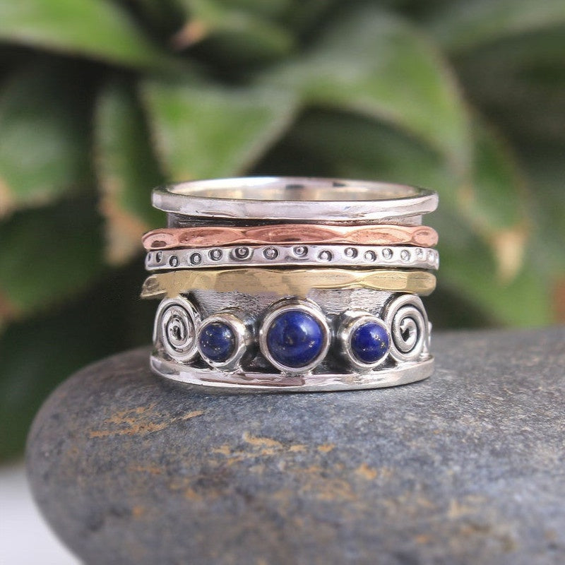Anello Hollow Bohemien in Argento Vintage