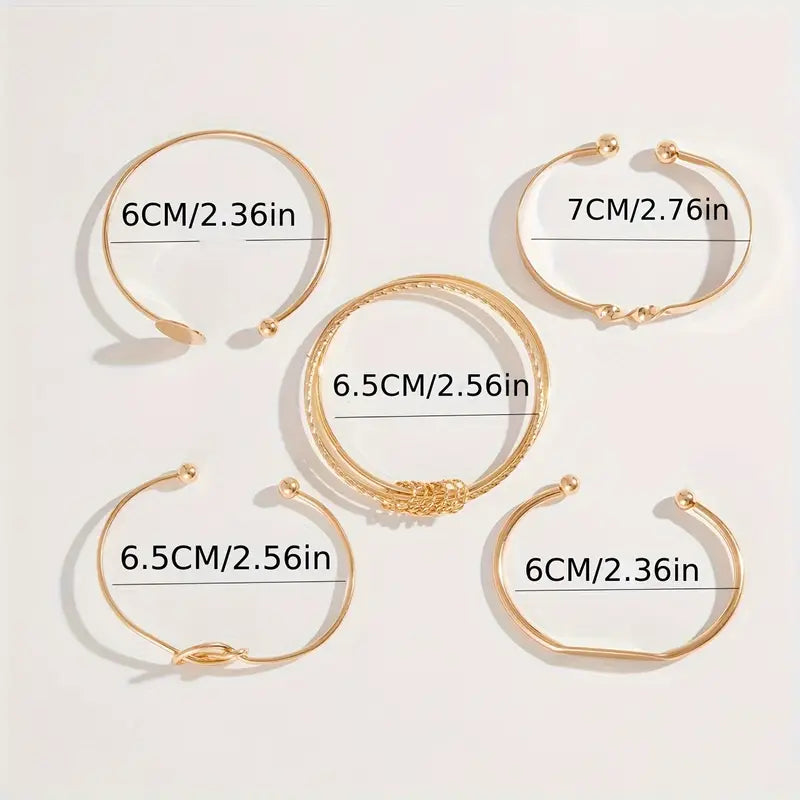 Set di Braccialetti Eleganza Annodata | Oro