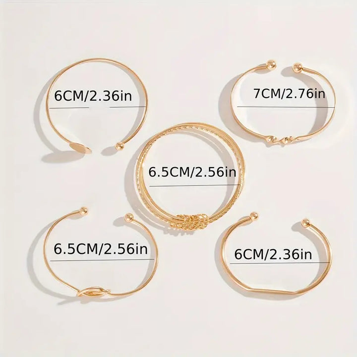 Set di Braccialetti Eleganza Annodata | Oro