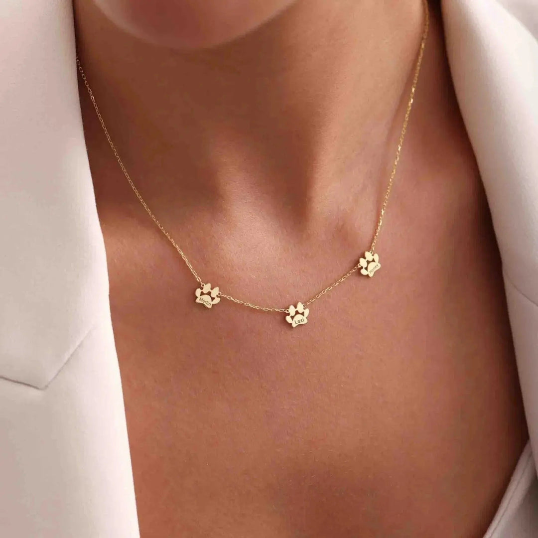 Collana Personalizzata con Nome di Zampa – Zampe Separate