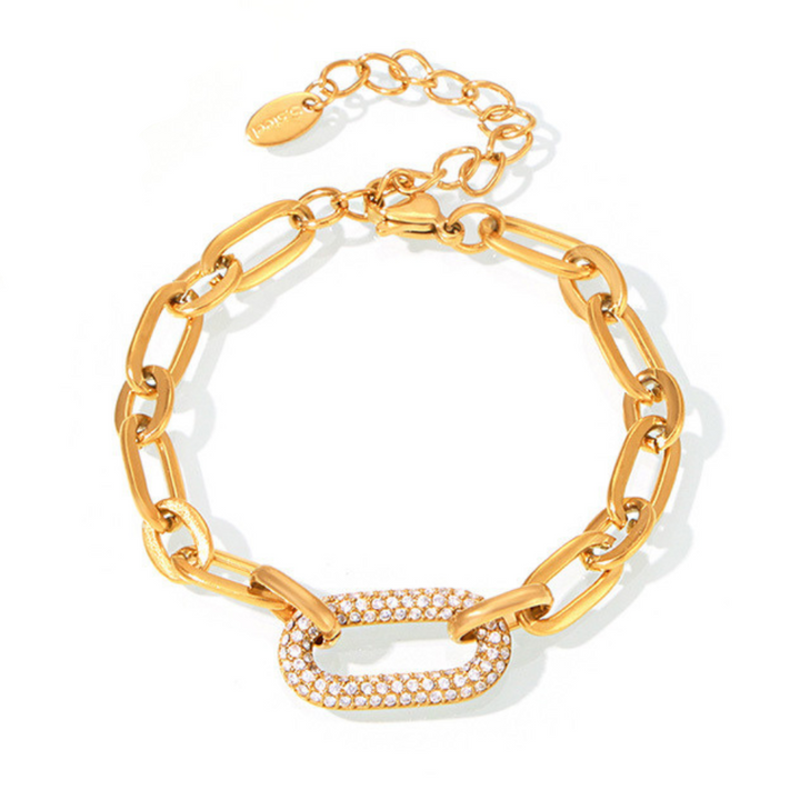 Set di Gioielli con Catena Chunky Paved | Oro